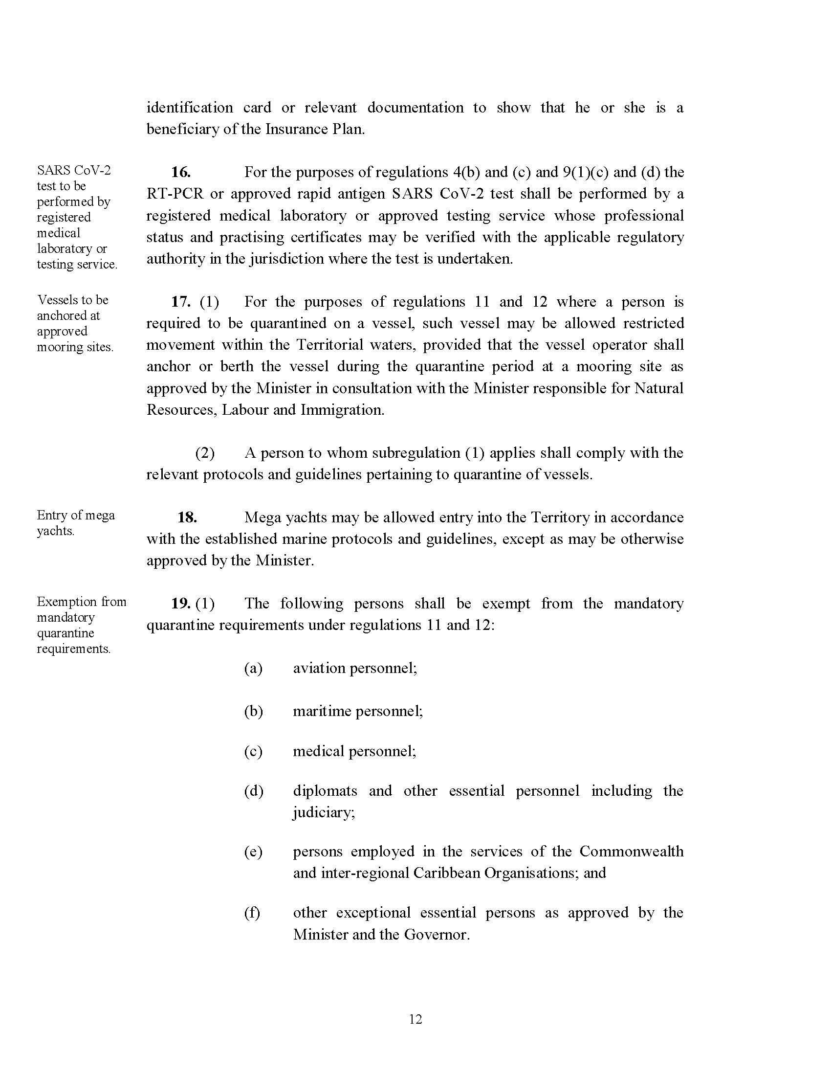 Attached picture SI No 55 of 2021 -- COVID-19 Control and Suppression (Entry of Persons) (No. 3) Regulations, 2021_Page_12.jpg